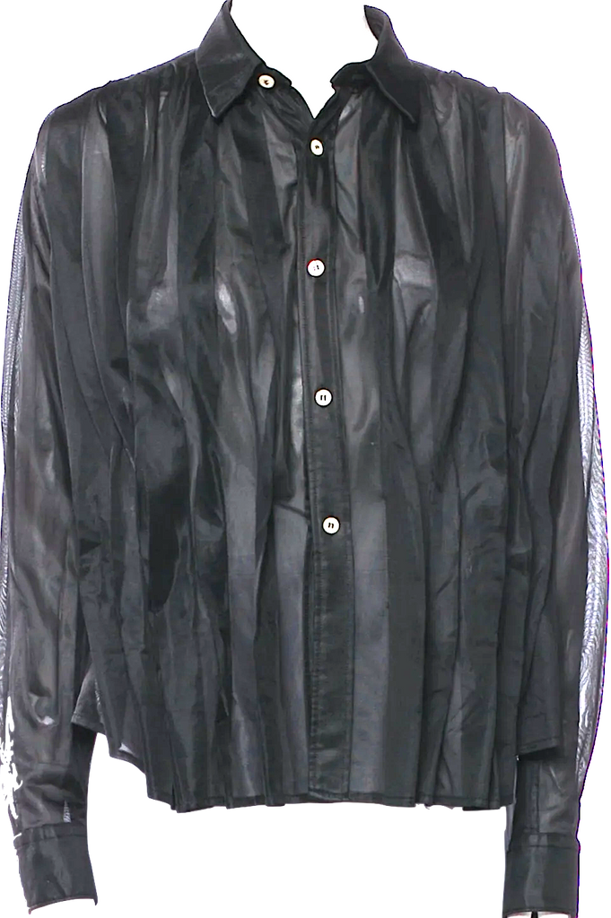 Comme des Garçons Japan. NEW W/TAGS. Black Long Sleeve Button-Up Top