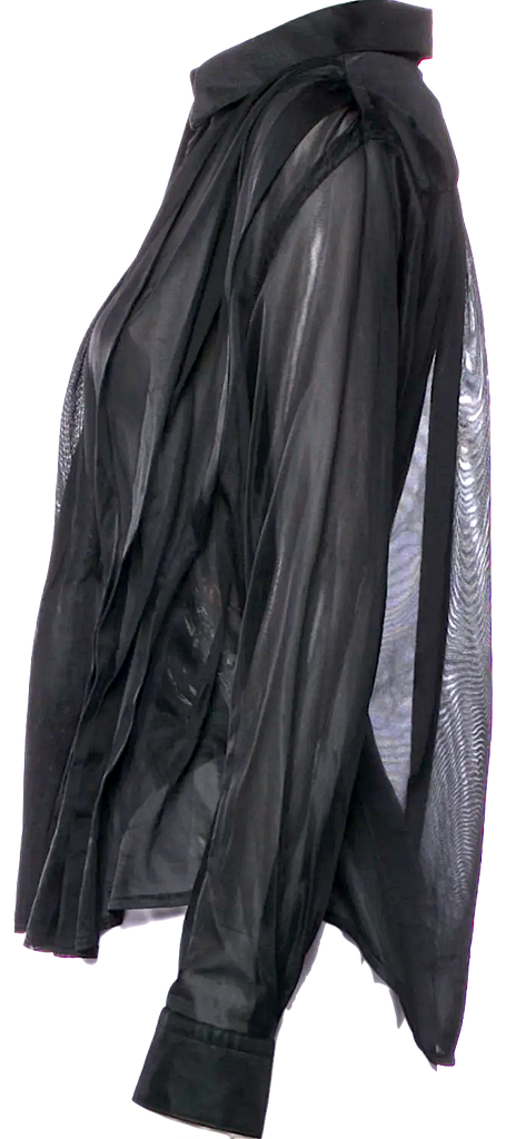 Comme des Garçons Japan. NEW W/TAGS. Black Long Sleeve Button-Up Top