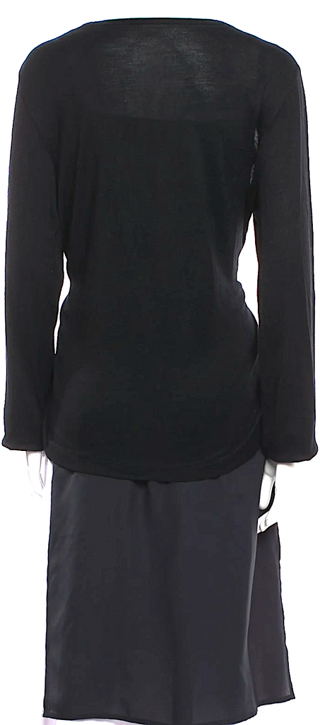 Comme des Garçons Japan. Robe de Chambre Vintage 1993 Black Rayon Overlay Top