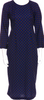 Comme des Garçons Japan. Black, Blue Nylon Printed Midi Length Dress