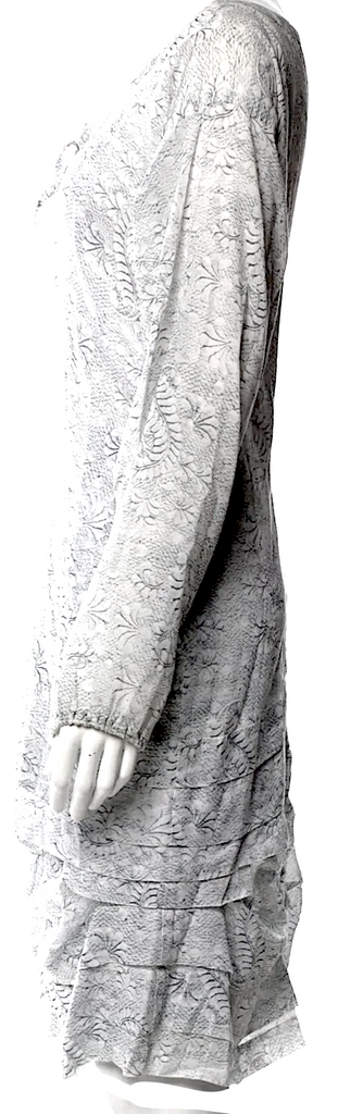 Comme des Garçons Japan. White/Grey Printed Mini Dress