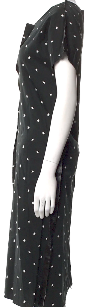 Comme des Garçons Japan. Black Cotton Printed Midi Length Dress