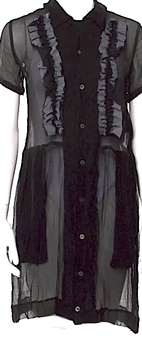 Comme des Garcons, Comme des Garcons Japan. Spring/Summer 2014 Collection Black Cupro Blend Mini Dress