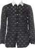 Comme des Garçons Japan. Dark Grey Patterned Long Sleeve Blouse
