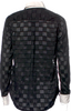 Comme des Garçons Japan. Dark Grey Patterned Long Sleeve Blouse