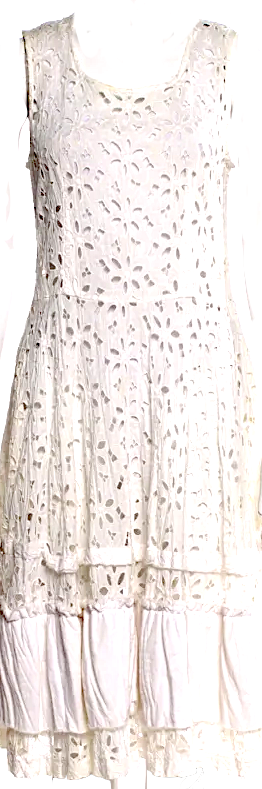 COMME des GARÇONS TRICOT. JAPAN. White Lace Pattern Midi Length Dress