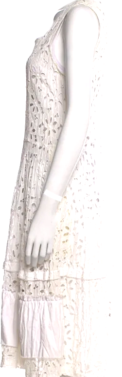 COMME des GARÇONS TRICOT. JAPAN. White Lace Pattern Midi Length Dress