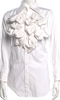 Comme des Garcons Japan. White Ruffle Long Sleeve Blouse