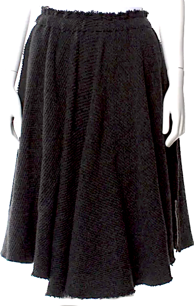 Comme des Garçons Japan. Black Wool Blend Knee-Length Skirt