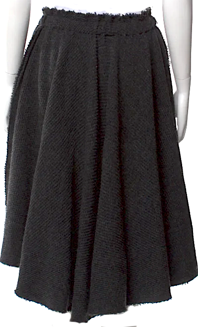 Comme des Garçons Japan. Black Wool Blend Knee-Length Skirt
