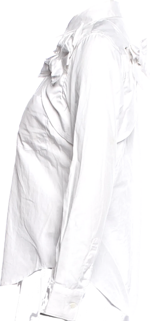 Comme des Garçons Japan. White  Long Sleeve Button-Up Top w/Embellishment