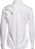 Comme des Garçons Japan. White  Long Sleeve Button-Up Top w/Embellishment