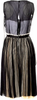 DOLCE & GABBANA D&G Italy. Black Poly Blend/Nylon Pleated Accents Sleeveless Dress