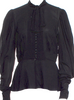 Dolce & Gabbana Italy. Black Mock Neck Long Sleeve Button-Up Top