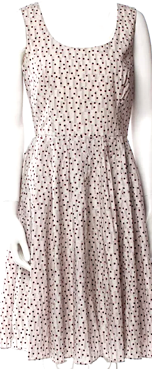 Dolce & Gabbana Italy.  Cotton Polka Dot Print Knee-Length Dress