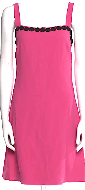 Dolce & Gabbana ITALY. Pink Acetate/Cotton Blend Square Neckline Mini Dress