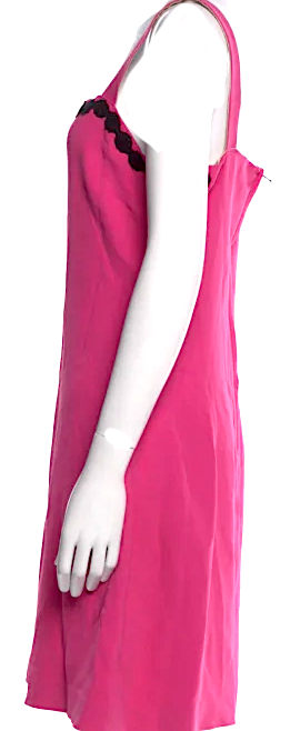 Dolce & Gabbana ITALY. Pink Acetate/Cotton Blend Square Neckline Mini Dress