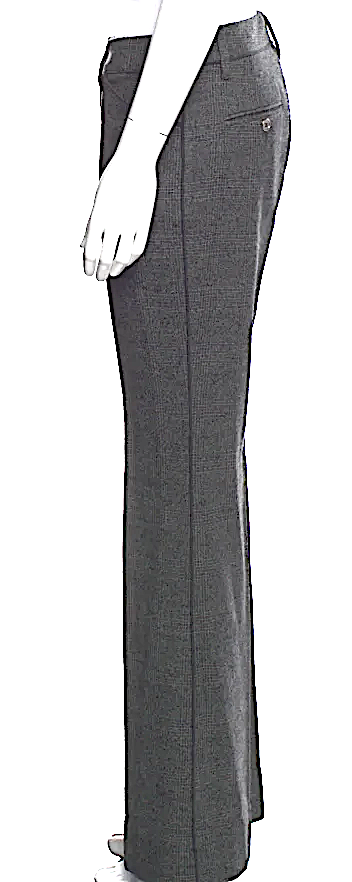 Dolce & Gabbana ITALY. GREY PLAID PRINT Nylon Flared Pants