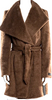 Donna Karan NY. NEW. NWT. Vintage Brown Wool Blend Belted Wide Collar Long Coat