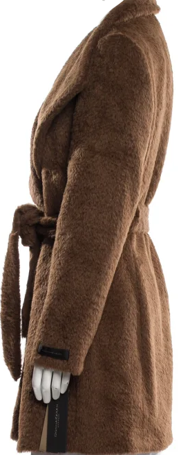 Donna Karan NY. NEW. NWT. Vintage Brown Wool Blend Belted Wide Collar Long Coat