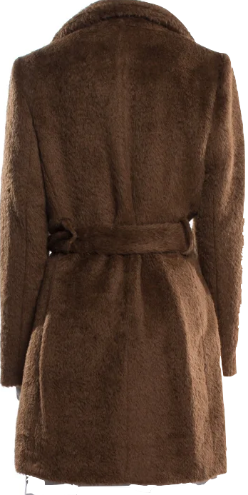 Donna Karan NY. NEW. NWT. Vintage Brown Wool Blend Belted Wide Collar Long Coat