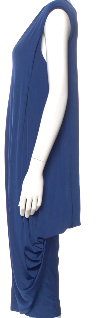 Donna Karan  NY. Blue V-Neck Midi Length Dress