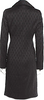 Donna Karan NY. Black Patterned Fabric RAYON Blend Long Fitted Coat