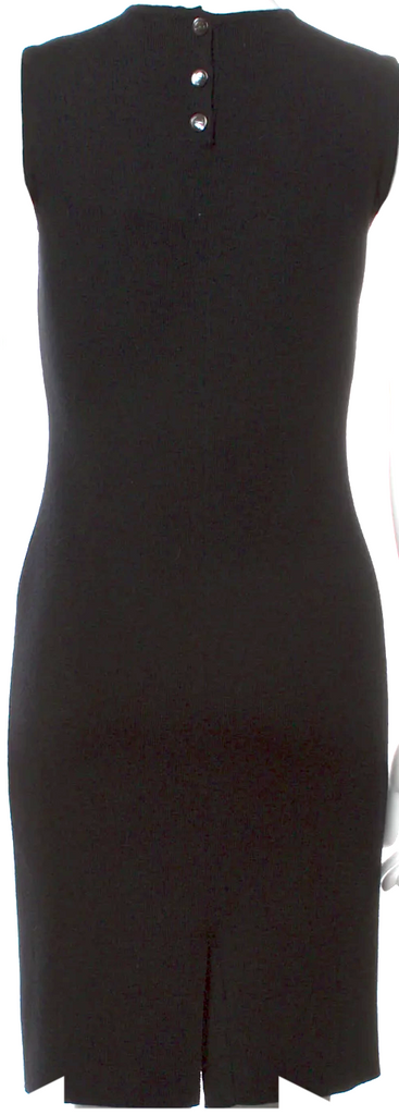 Gucci Italy. Vintage 1995 Collection by Tom Ford. Black Fleece Wool Knee-Length Dress