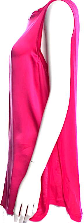 Gucci Italy. Interlocking GG Logo Fuschia Silk Bateau Neckline Top