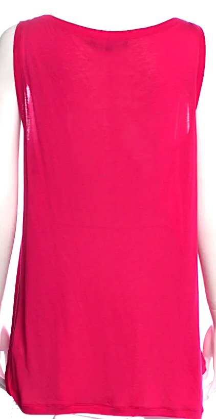 Gucci Italy. Interlocking GG Logo Fuschia Silk Bateau Neckline Top