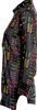 Gucci Italy. Printed Abstract Cotton Mock Neck Blouse