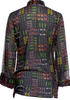 Gucci Italy. Printed Abstract Cotton Mock Neck Blouse