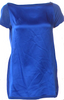 Gucci Italy. Blue Silk Bateau Neckline Top