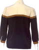 Gucci Italy. Black/Khaki Silk Colorblock Pattern Blouse