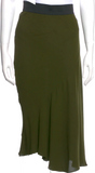 Haider Ackermann Belgium. Green 100% Rayon Midi Skirt