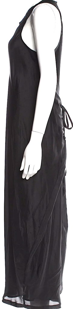 Haider Ackermann Belgium. Black Silk Long Dress