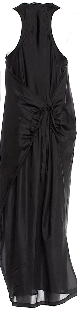 Haider Ackermann Belgium. Black Silk Long Dress