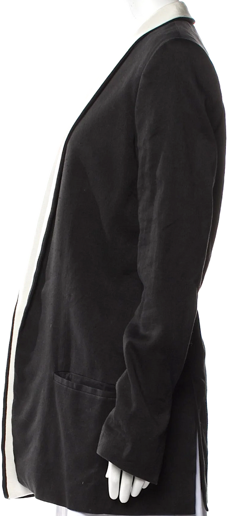 Haider Ackermann Belgium. Black Rayon/Linen Coat