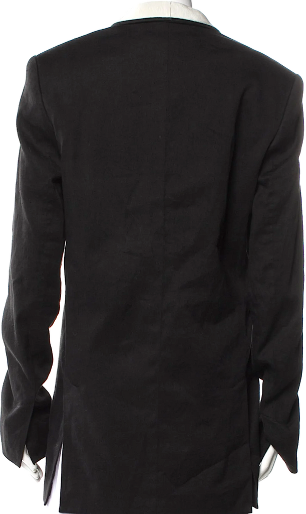 Haider Ackermann Belgium. Black Rayon/Linen Coat