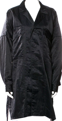 Ann Demeulemeester Belgium. Vintage From 2010s Collection Black Rayon/Wool Blend Full Midi Length Skirt