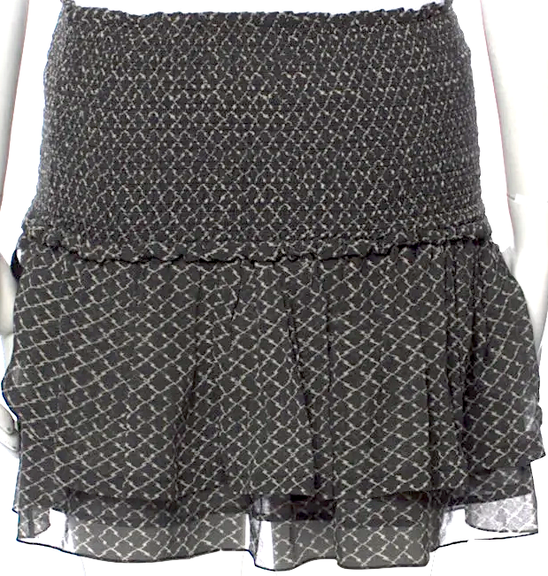 ISABEL MARANT PARIS. Black Printed Mini Skirt