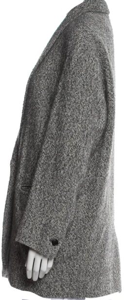 Isabel Marant Paris. Grey Tweed Pattern Peacoat