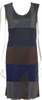 Issey Miyake Japan. Colorblocked Printed Knee-Length Dress