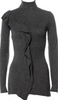 Jean Paul Gaultier Paris. Black Late 1990s Collection Vintage Long Sleeve W/Ruffle Top