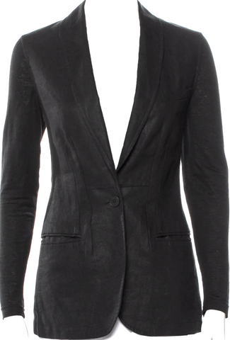 Rick Owens Paris. Dark Grey Wool Open Front Tunic