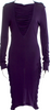 Jean Paul Gaultier Paris. 2010s Collection. Vintage Eggplant Color Rayon Knee-Length Dress
