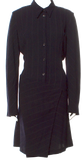 Jil Sander. Dark Blue Wool Long Sleeves Dress