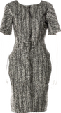 Jil Sander. Grey Printed Wool Blend Dress