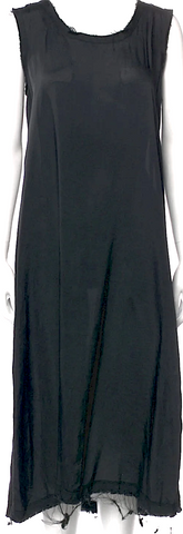 Azzedine Alaia Paris. Vintage Black Knit Wool Cutaway Scoop Neck Sleeveless Sheath Dress