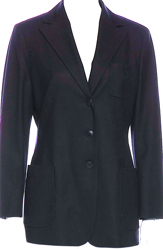 Jil Sander Vintage Midnite Blue Virgin Wool Blend 2000's Blazer